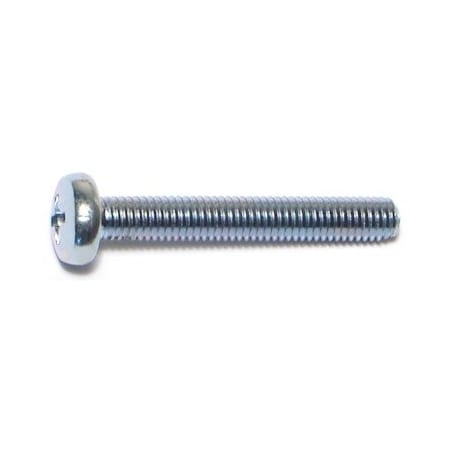 M5-0.80 X 35 Mm Phillips Pan Machine Screw, Zinc Plated Steel, 50 PK